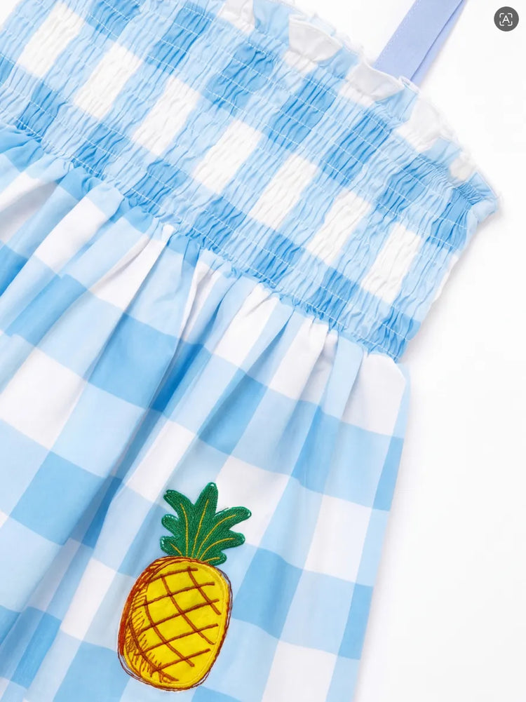 Fresh Market Baby Girl Pineapple Dress Light Blue