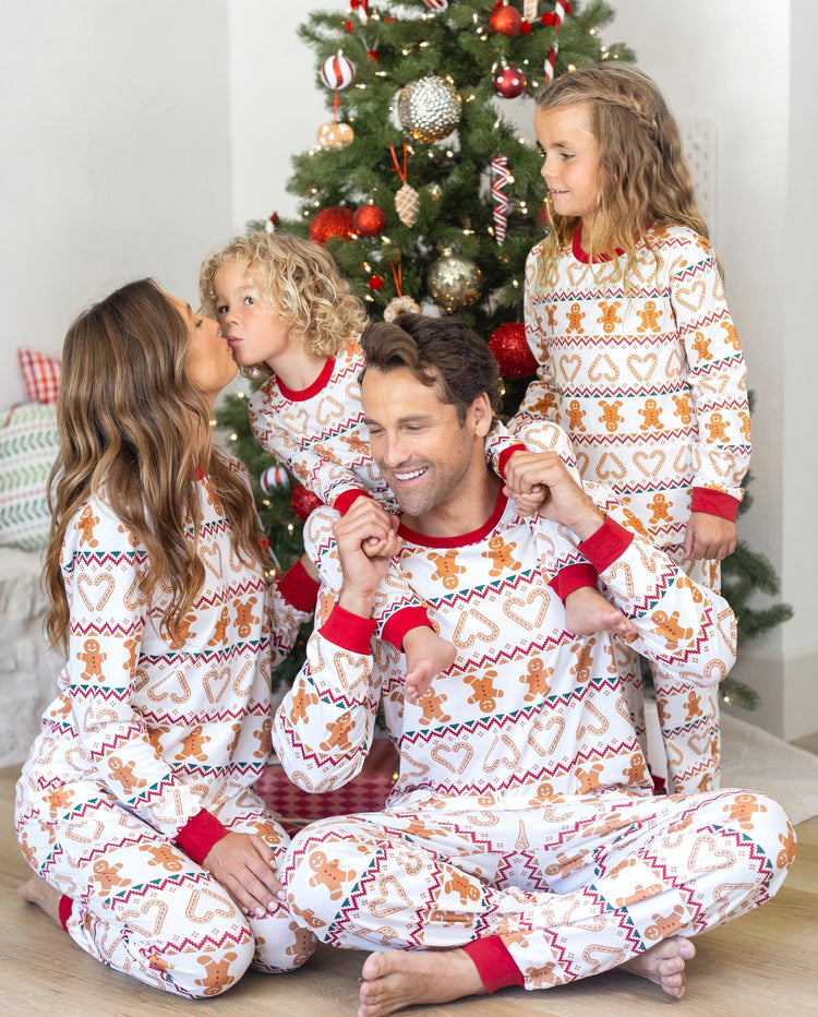 Christmas Matching Family Pajamas Fair Isle & Gingerbread Print