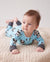 Pyjamas en bambou pour bébé/fille avec imprimé enfantin (ajusté) Bleu clair