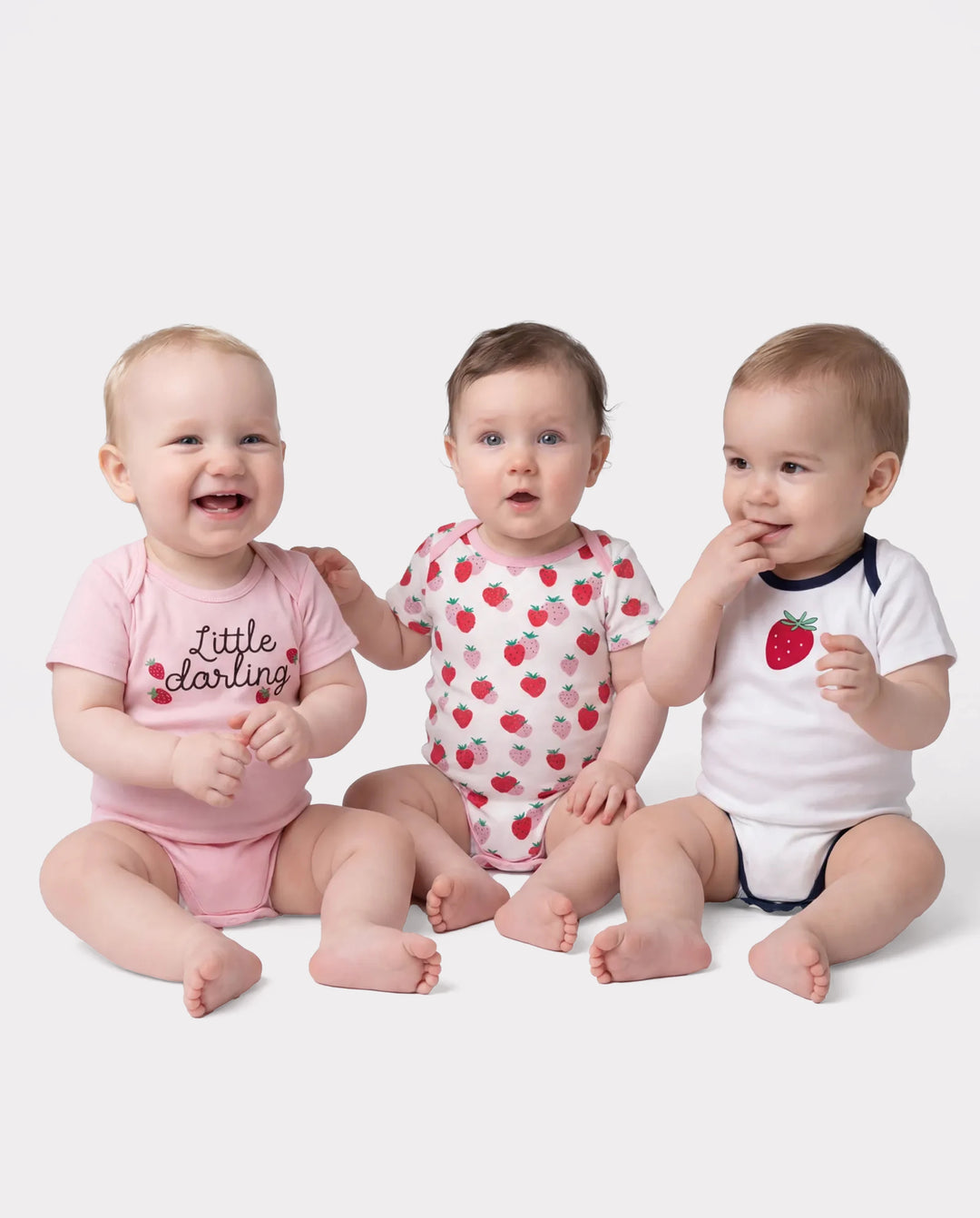 Conjunto de 3 peleles con estampado divertido para bebé niño/niña, color rosa