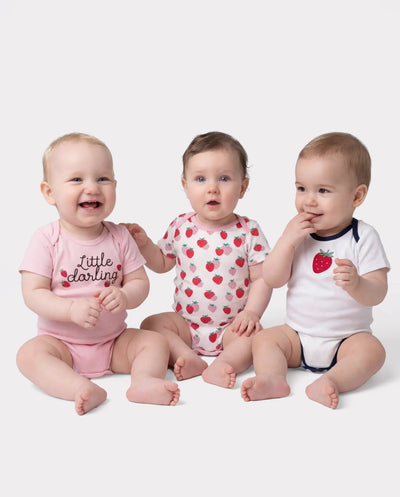 Baby Boy/Girl Playful Print 3pcs Rompers Set Pink