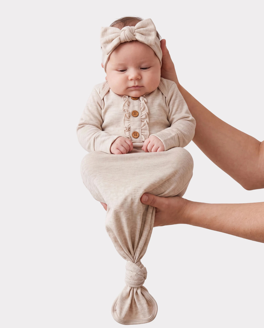 Saco de dormir de lana para niña, bata infantil con diadema, color albaricoque
