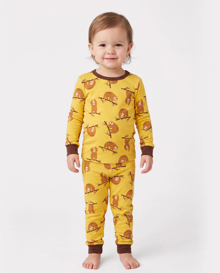 Christmas / Halloween Pajama 2-piece Bamboo Pajamas Set With Childlike Print for Baby / Toddler( Snug-Fitting) Yellow