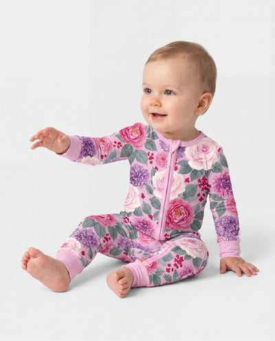 Bloom & Blossoms Bamboo Zip-Up Baby Pajamas