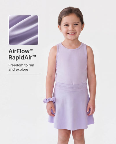 PatPat Rapidair Activewear Jupe-short de tennis athlétique 2 en 1 pour fille avec short en viscose de bambou et poche, violet clair