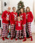 Christmas Matching Family Pajamas Set Glow In The Dark Reindeer Print PJS with Christmas Socks Red