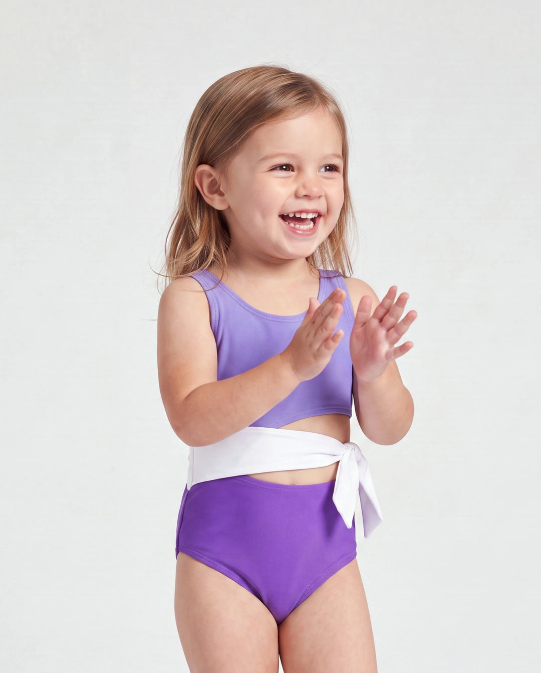 Toddler Girl Color-block Side Knot One-Piece Swimsuit (Quick-Dry) ColorBlock