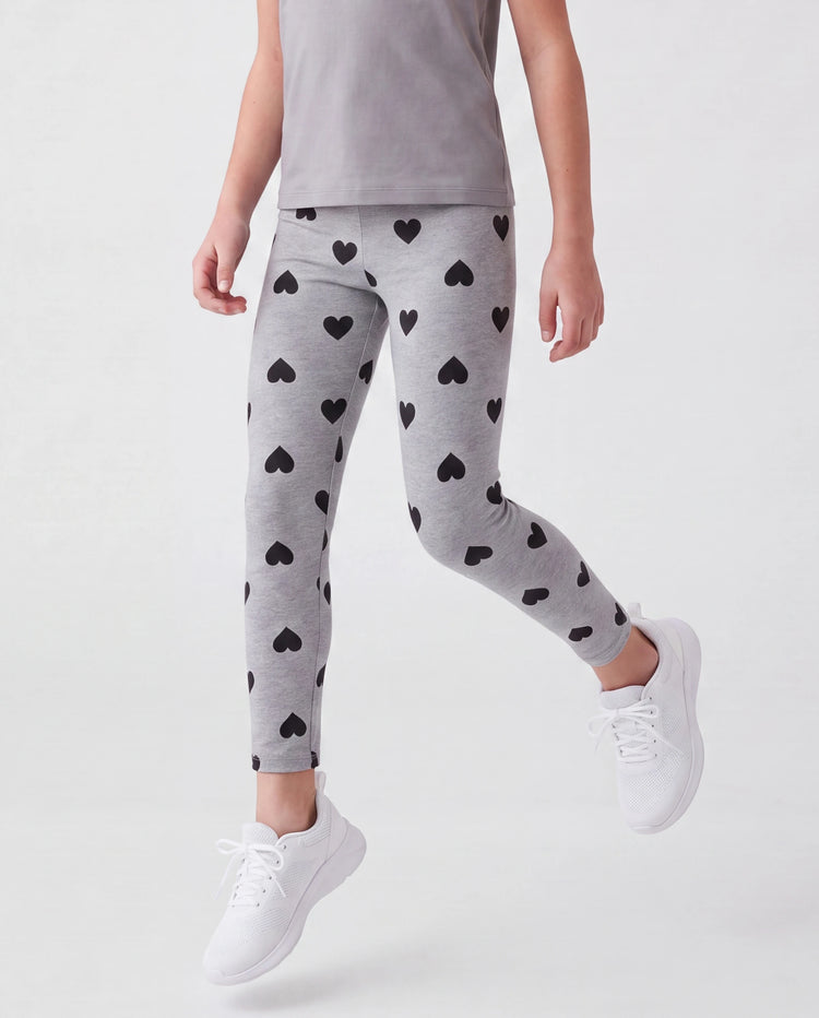 Toddler/Kid Girl Elasticized Leggings Flecked Grey