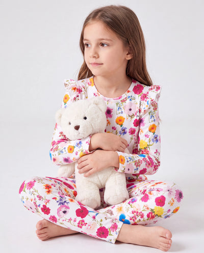Kleinkind / Kinder Halloween Pyjama mit kindlichem Print (1-teilig eng anliegend) Fuchsie