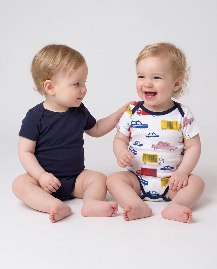 Conjunto de 2 peleles de bambú para bebé niño/niña, lisos y estampados, azul oscuro