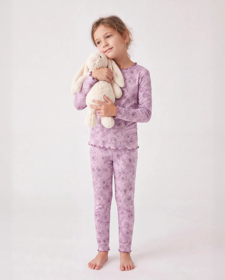 Toddler / Kids Pajamas 2-piece Pajama Set with Soft Tencel Lyocell Wool Blend (Snug-Fitting ) Pink