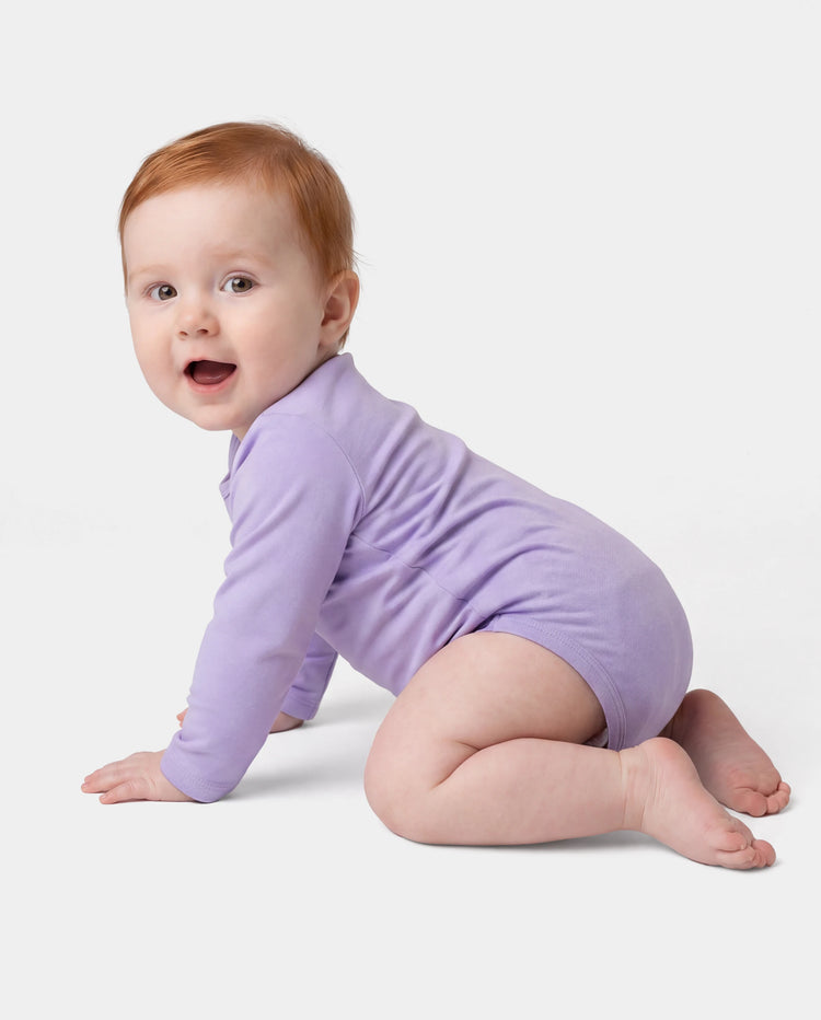 Body en bambou pour bébé Lot de 2 grenouillères à manches longues Flora pour filles bébé Violet