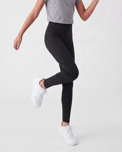 Leggings de yoga taille haute pour fille, couleur unie, avec chouchou assorti offert, noir