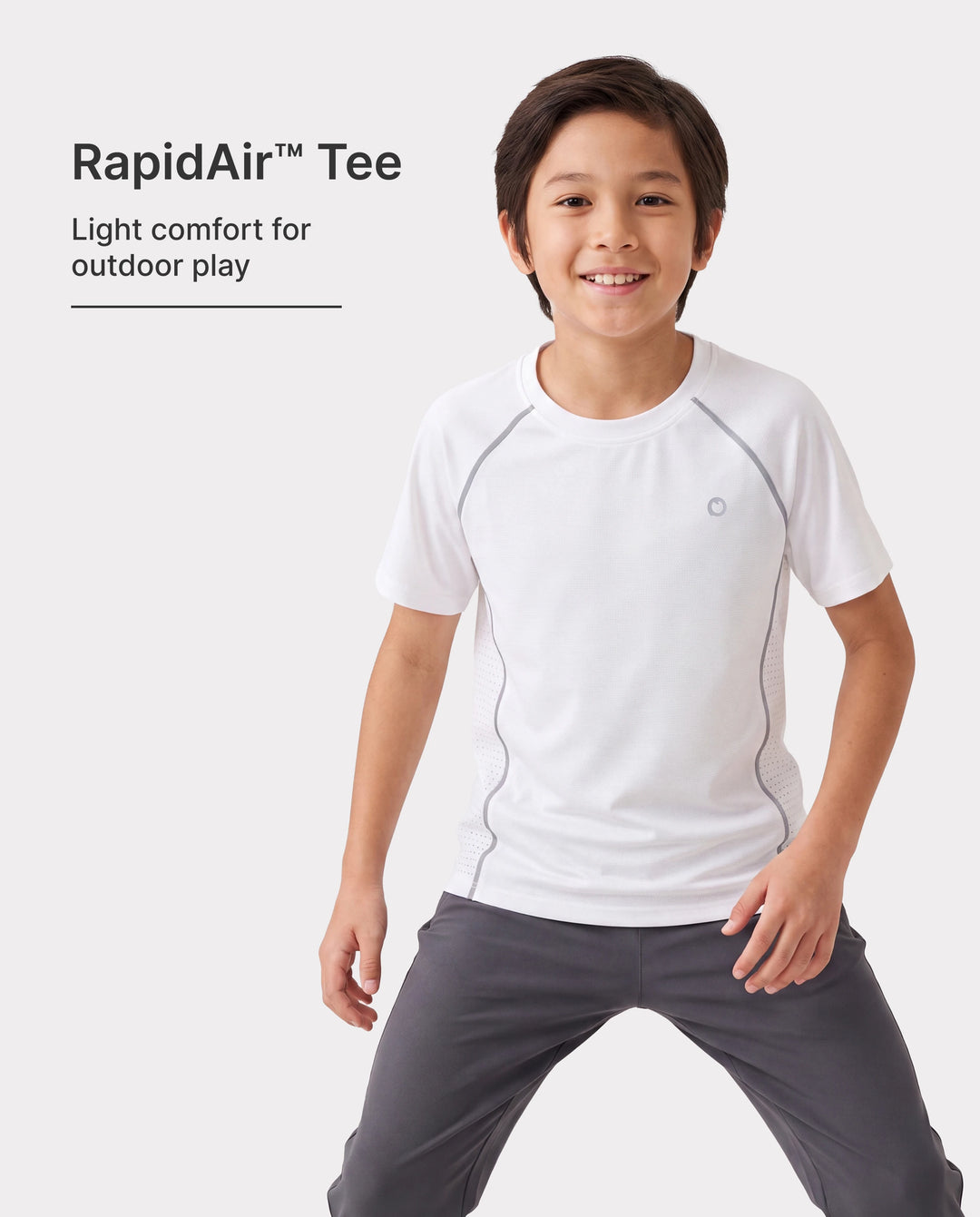 PatPat Rapidair activewear Kids Boy/Girl Athletic Quick-Dry & Instant-Cooling UPF 100+ Rash Guard T-Shirt White