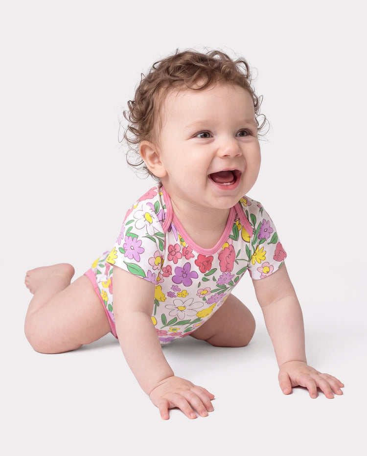 Body bébé garçon/fille en bambou 1 pièce à imprimé complet Multicolore