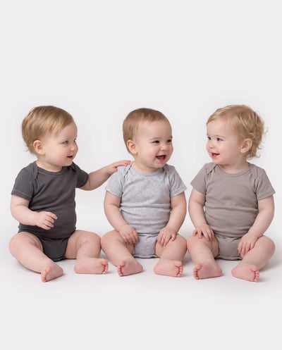 Baby Boy/Girl 4-Piece Modal Solid Color Rompers Set White