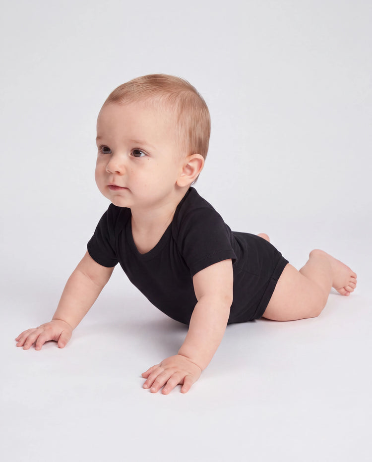 Bambus Baby Jungen/Mädchen Casual Strampler schwarz
