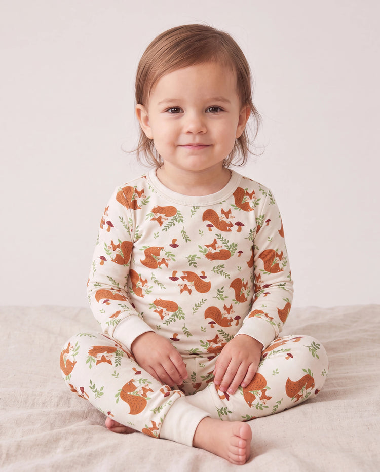 Christmas / Halloween Pajama 2-piece Bamboo Pajamas Set With Childlike Print for Baby / Toddler( Snug-Fitting) Apricot