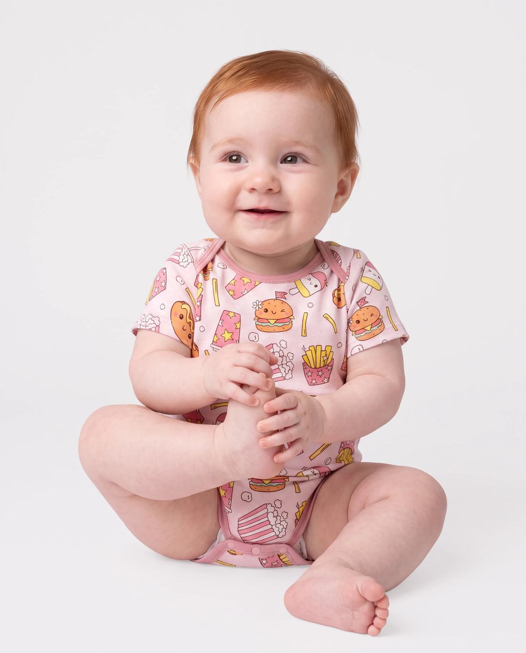 Bamboo Baby Boy/Girl 1pc Allover Print Bodysuits Light Pink