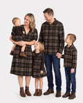 Matching Family Vintage Brown Plaid Outfits