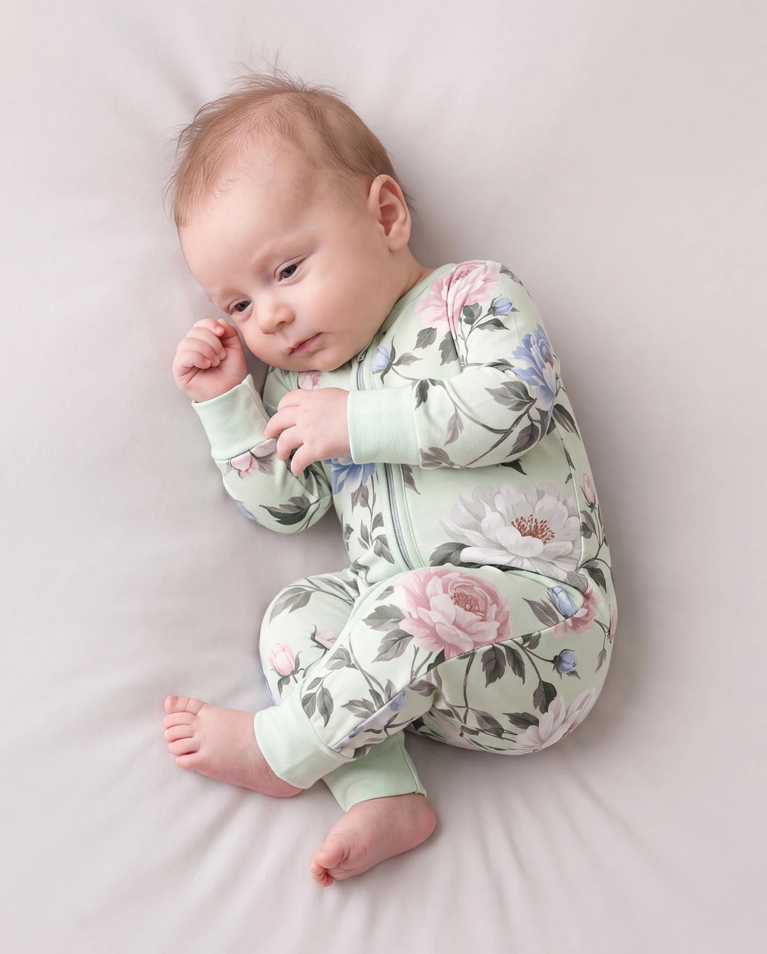 Bloom & Blossoms Bamboo Zip-Up Baby Pajamas