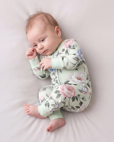 Bloom & Blossoms Bamboo Zip-Up Baby Pajamas