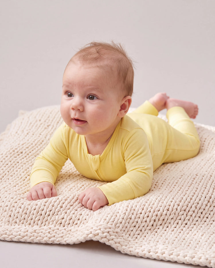 Kids Baby / Girl Bamboo Pajamas With Childlike Print (Snug-Fitting) Yellow