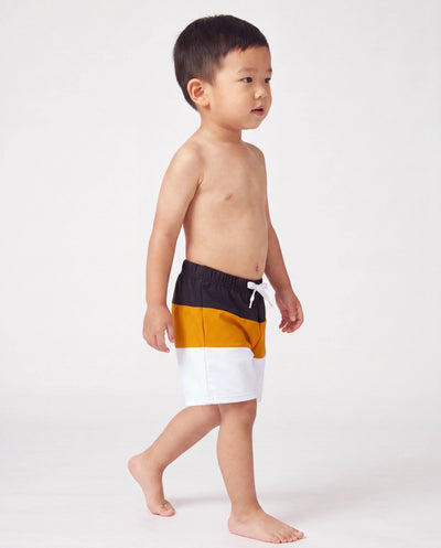 Short de bain bicolore multicolore pour garçon tout-petit