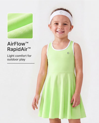 PatPat Rapidair Activewear Robe de tennis pour fille avec bandeau et short en viscose de bambou avec poches Vert