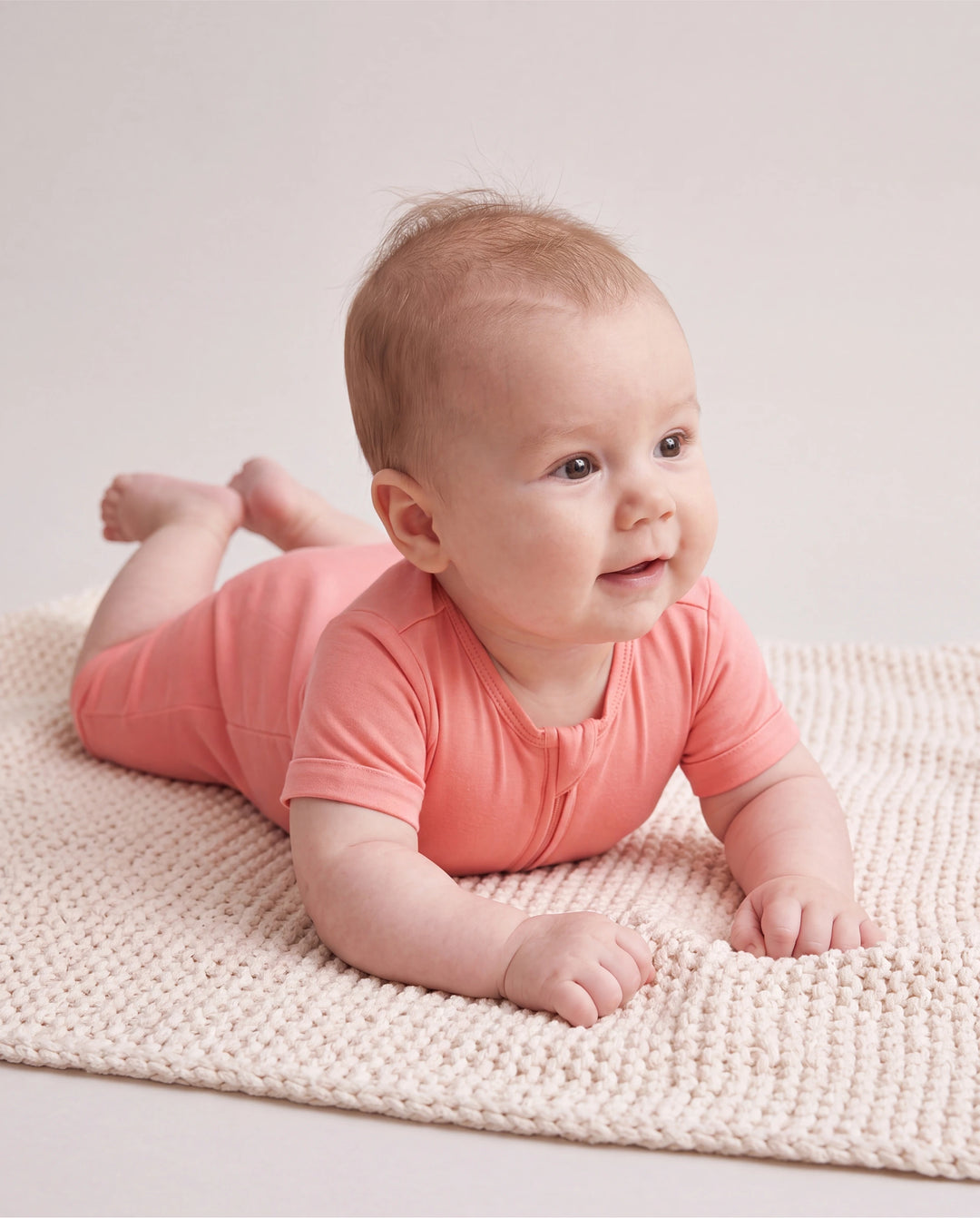 Bamboo Baby Boy / Girl 2-Way Zip Onesies Anti Slip Childlike Food Pattern Bamboo Sleepwear (Snug-Fitting) Pink