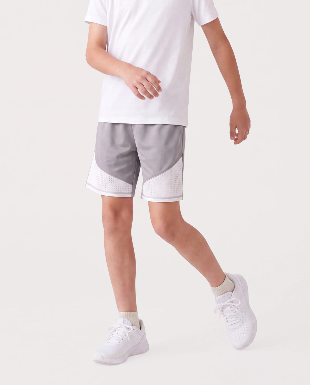 PatPat Rapidair activewear Kid Boy Athletic Quick-Dry Breathable Shorts with Pockets Grey