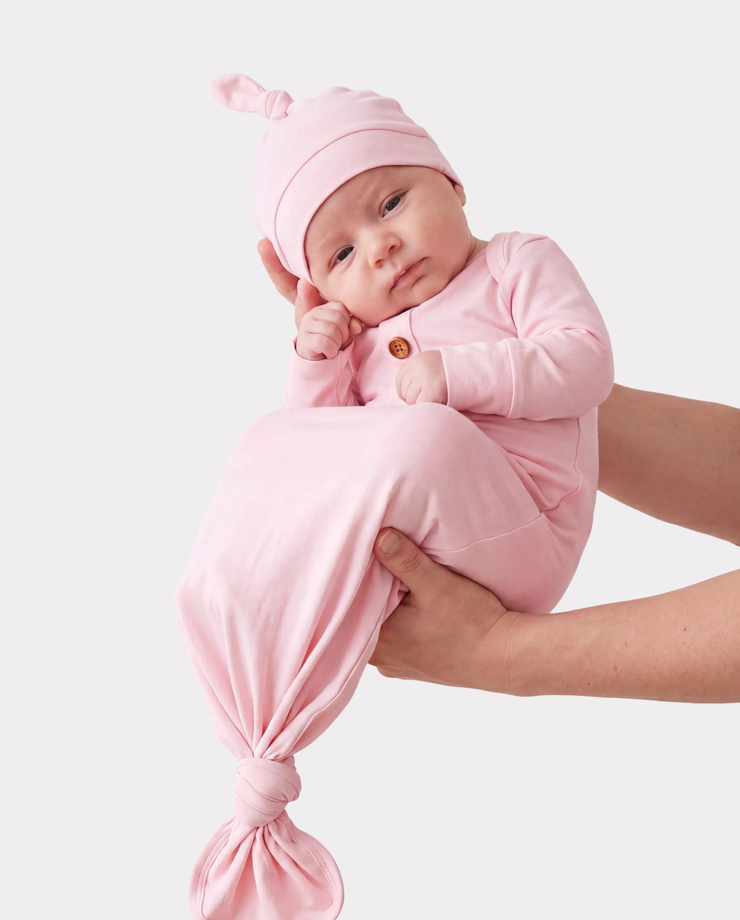 Saco de dormir de bambú para bebé niño/niña, bata infantil con gorro rosa