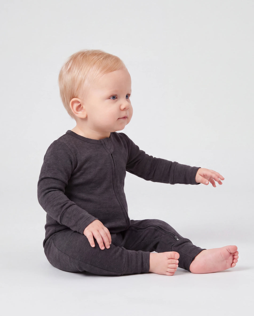 Bambus Baby Junge / Mädchen 3er-Pack Fest & Regenbogen Bedruckt 2-Wege-Reißverschluss Strampler Anti-Rutsch Langarmfußball grün