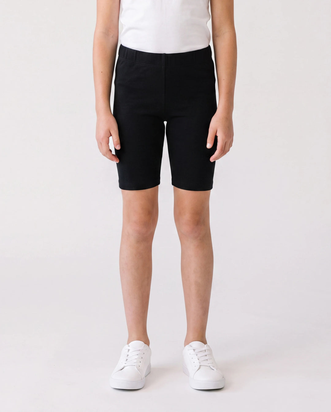 Kleinkind/Kind Mädchen Einfarbige Leggings-Shorts aus Baumwolle schwarz