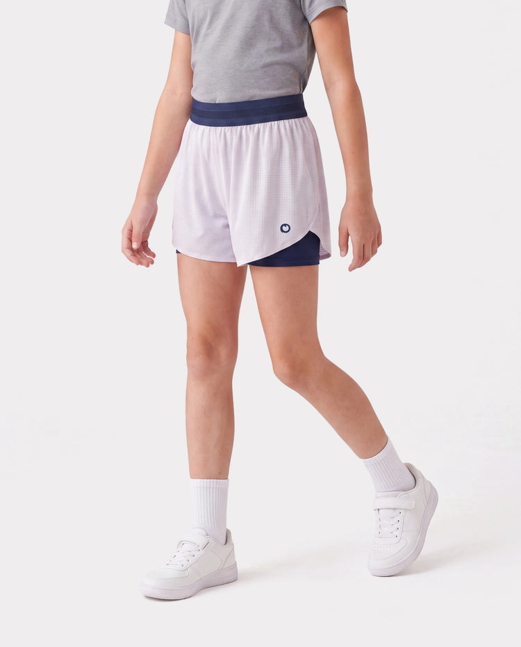 PatPat Lightflow Activewear Kid Girl Athletic Ultra Light Quick Dry Active Shorts with Bamboo Viscose Liner Light Purple