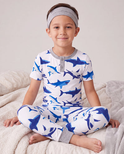 Toddler / Kids Christmas / Halloween PJS for Boys 3-Piece Bamboo Pajama Set 2-in-1 Look for 4 Seasons (Snug-Fitting) Bluish Grey