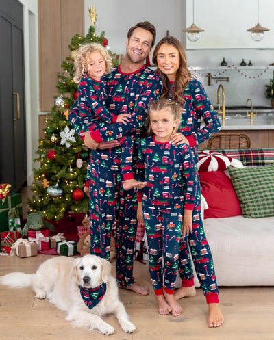 Christmas Matching Family Bamboo Pajamas Xmas Village Print