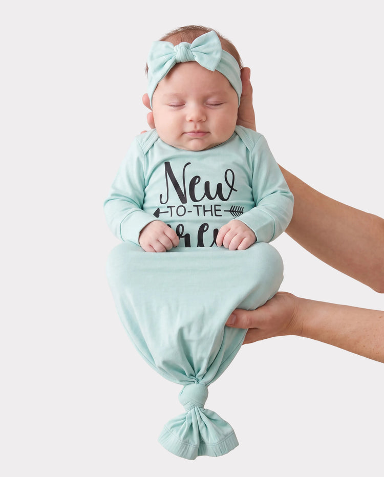 Saco de dormir de bambú para bebé/niña, bata infantil con diadema, color verde claro