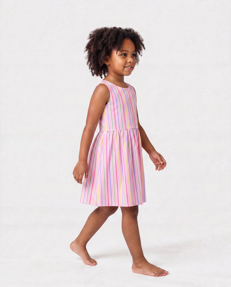 Ocean Vibes Toddler Girl Crossback Dress Pink