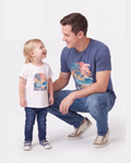 Daddy & Fils T-shirts en coton à imprimé graphique "Vacances en famille" T-shirt à imprimé surf tropical Multicolore