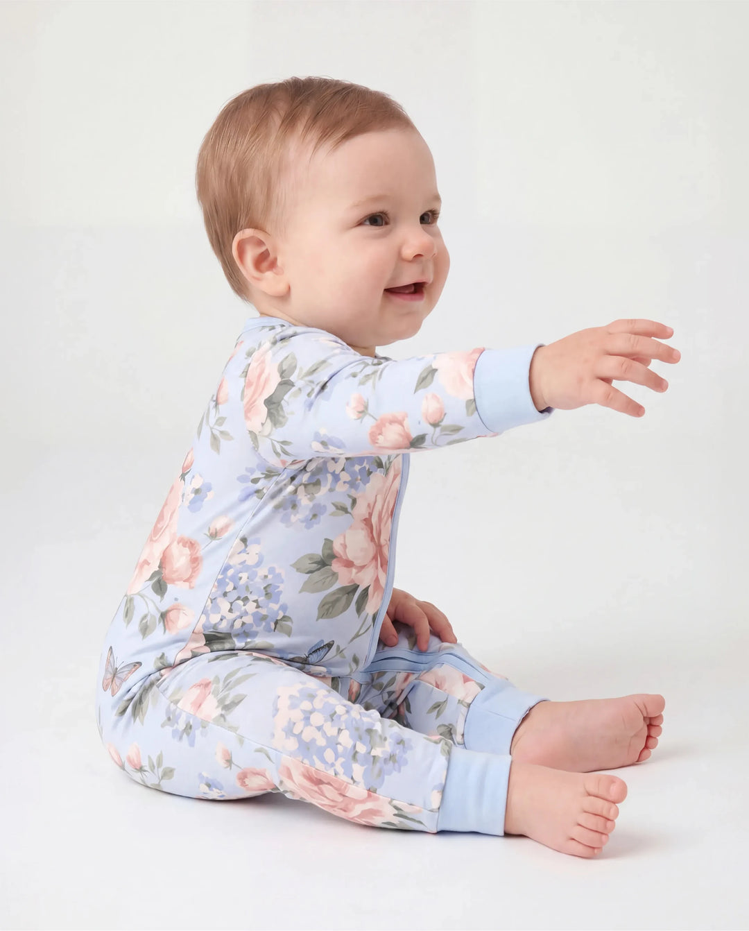 Bloom & Blossoms Bamboo Zip-Up Baby Pajamas