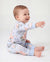 Pijama sin pies ajustado con cremallera y mezcla floral neutral de bambú para bebé Azul bebé