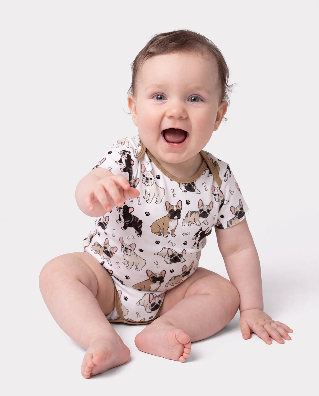 Bamboo Baby Boy/Girl 1pc Allover Print Bodysuits YellowBrown