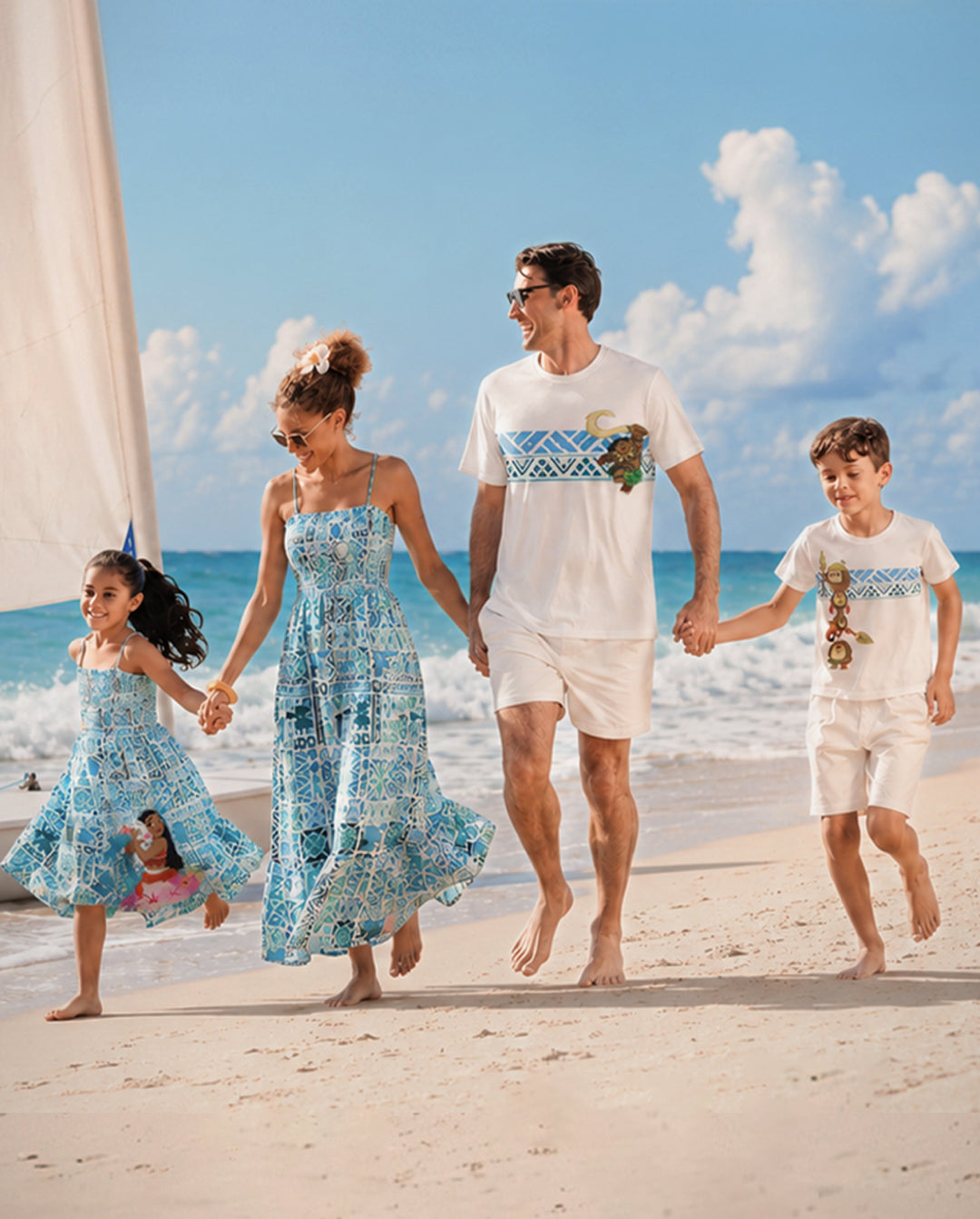 Disney Moana Family Matching Island Print Tees and Dresses