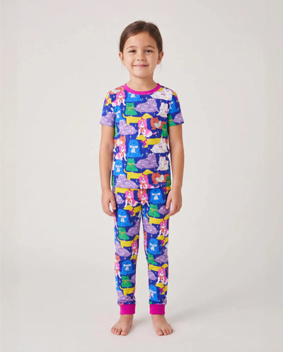Toddler / Kids Christmas / Halloween Pajamas 3-Piece Bamboo Pajama Set 2-in-1 Look for 4 Seasons (Snug-Fitting) Color block