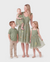 Mommy & me Polo Collar Short-sleeve Shirt or V-neck Strappy Mesh Dress Green