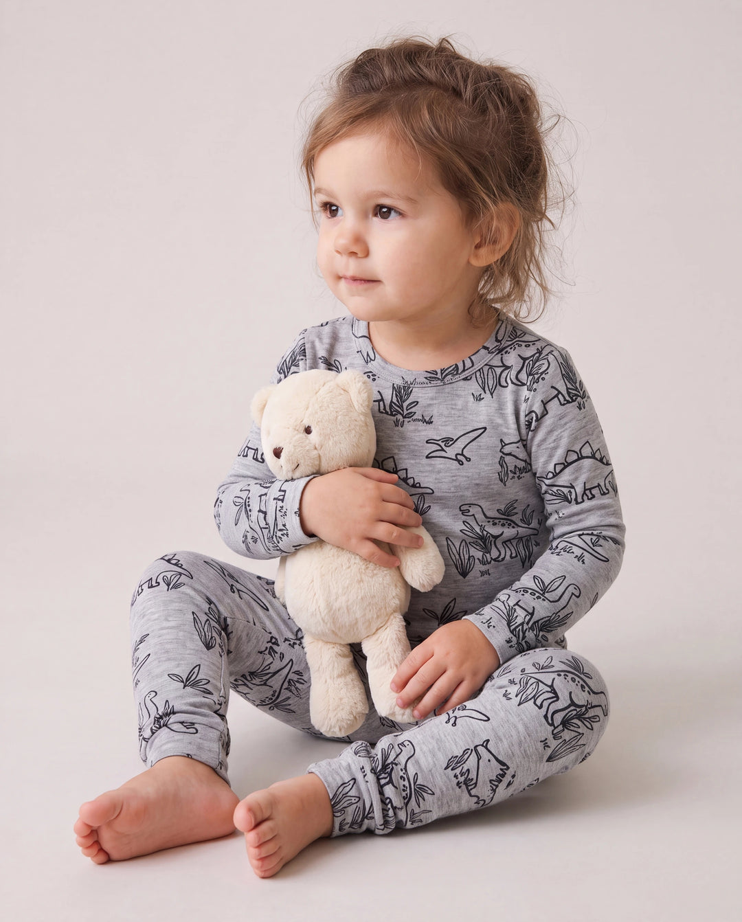 Kleinkind / Kinder 2-teiliger Pyjama mit Animal-Print ( eng anliegend ) grau