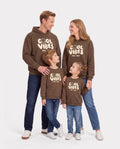 Family Matching Cool Vibes Graphic Hoodies & Sweatshirts Brown Coffee