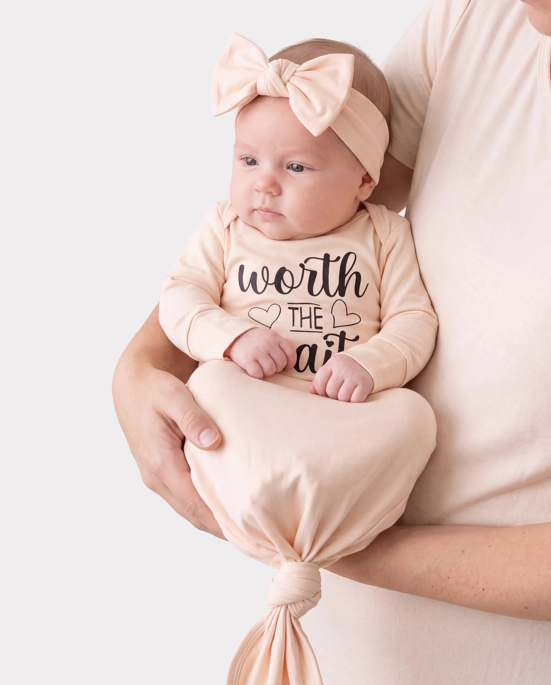 Baby / Girl Bamboo Sleeping Bag Infant Gown with Headband Apricot