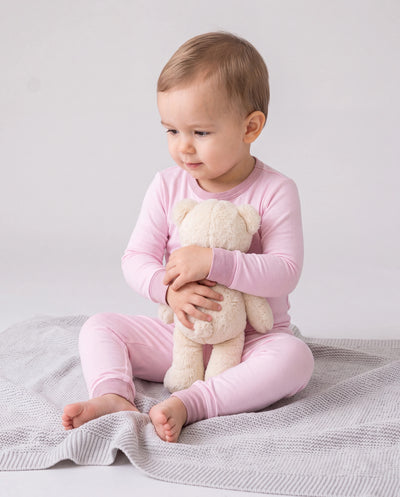 Baby 2-teiliges Tencel Modal Pyjamas Set für Mädchen / Jungen ( eng anliegend ) rosa